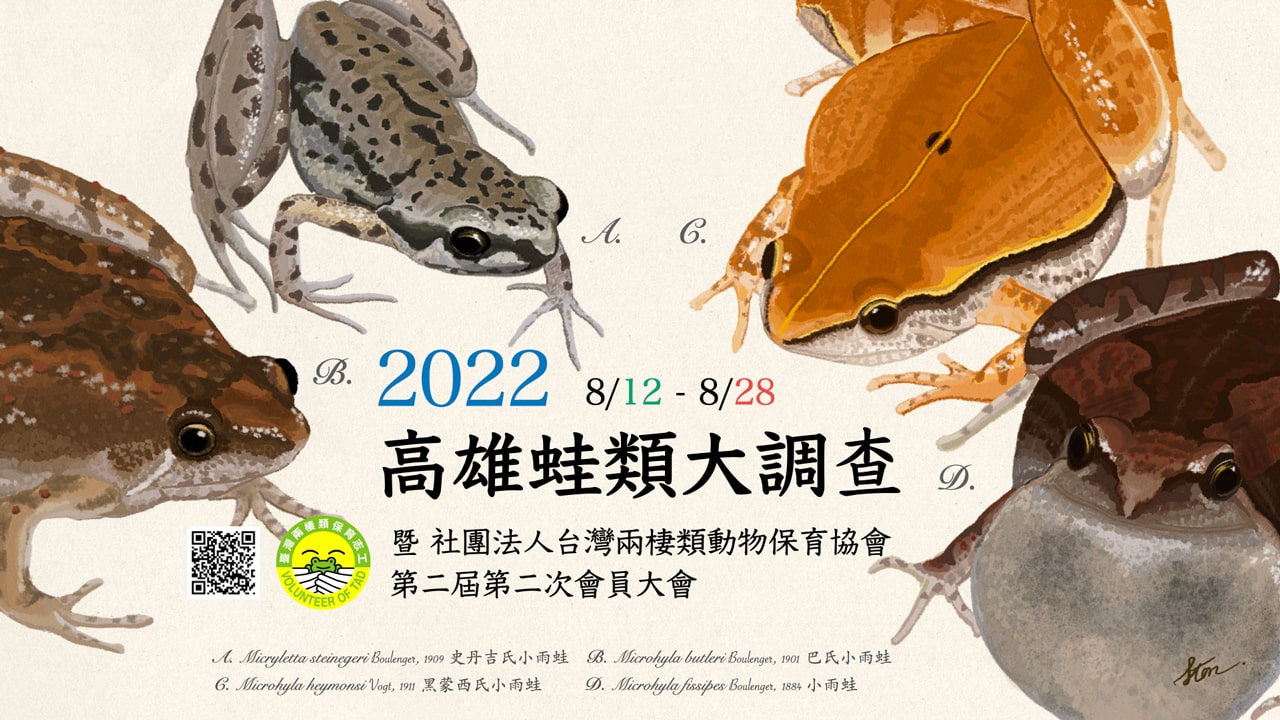 2022年高雄蛙類大調查樣區挑選即將開始!台南蛙類普查 (特生中心) 樣區挑選亦同步開始!